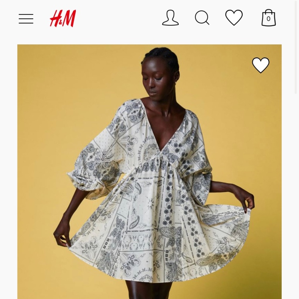 H&M bandana print balloon sleeve dress